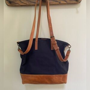 Able Canvas Tote - with Leather Handles and Cross Body Strap